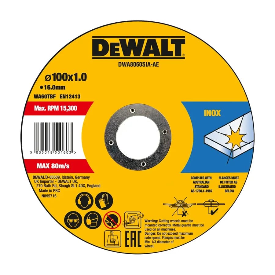 100mm x 1mm x 16mm Bonded Abrasive INOX Cutting Disc